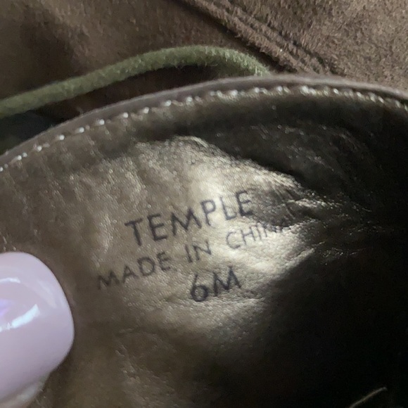 Tahari Temple Womens Suede Lace Up Fringe Vamp Heeled Bootie Shoes, Sz 6M, NWOB - Picture 5 of 9